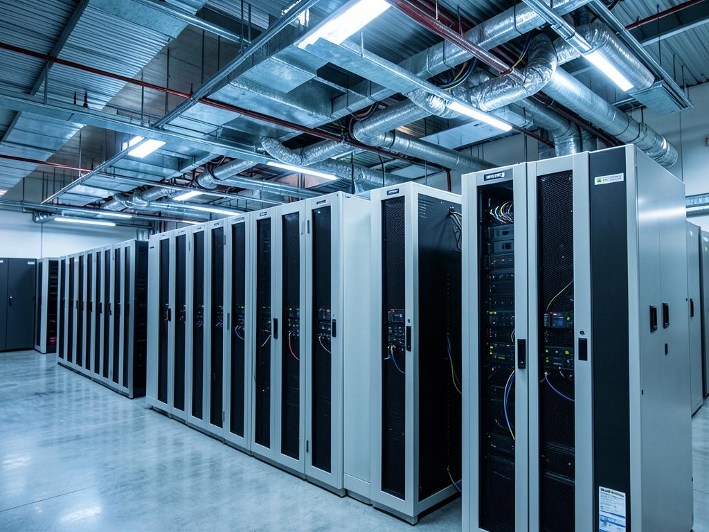 Data center server rows with power distribution and cooling infrastructure