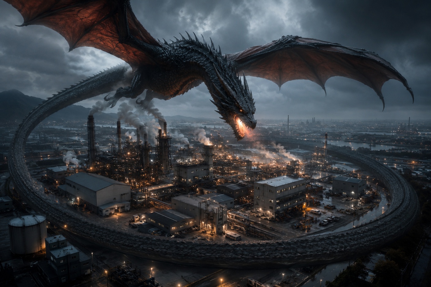 The Dragon Outside the Factory Walls